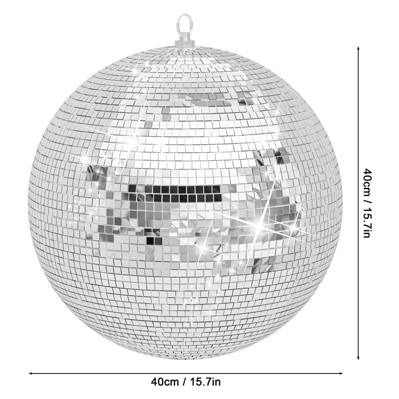 Grande boule disco, boule disco suspendue, boule disco de couleur argentée, décoration de mariage grande boule disco (12/16/20 pouces)