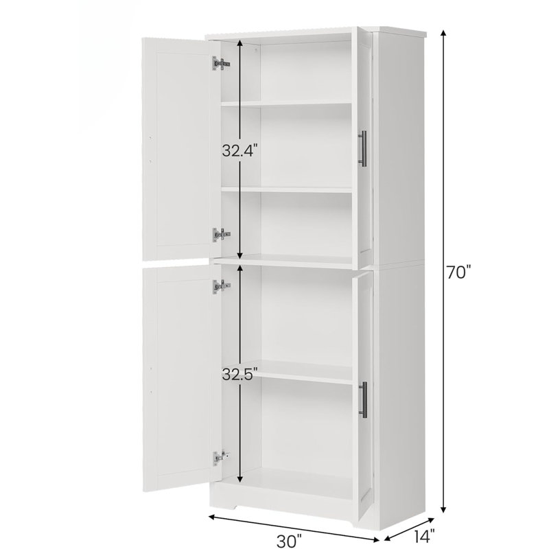 Armoire de cuisine, 70 po, Blanc