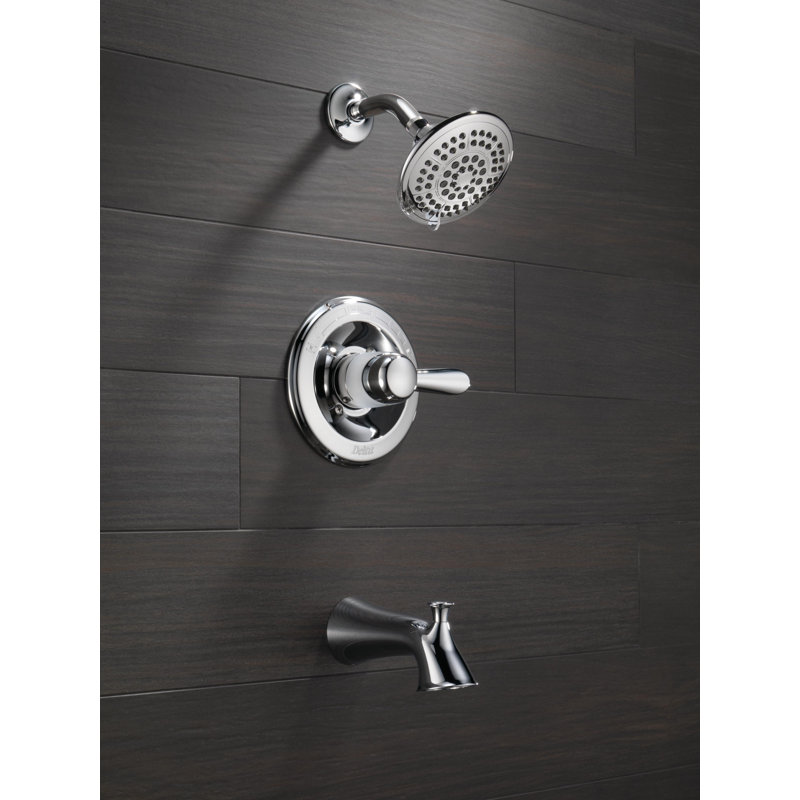 Ensemble de robinet de baignoire à fonction unique Lahara 14 Series, ensemble de garniture de valve de douche, Chrome