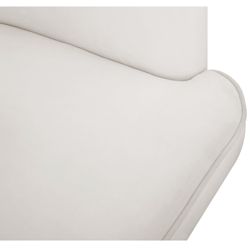 Loicel Velvet Barrel Chair, Cream Velvet