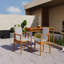 Ensemble de 2 chaises de patio pour l'extérieur, structure en bois d'acacia couleur teck, coussin imperméable brun en osier PE gris-832138420