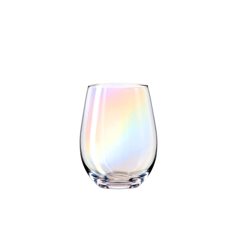 Elegant Iridescent 19 oz. Stemless Wine Glass Set for Sophisticated Sipping