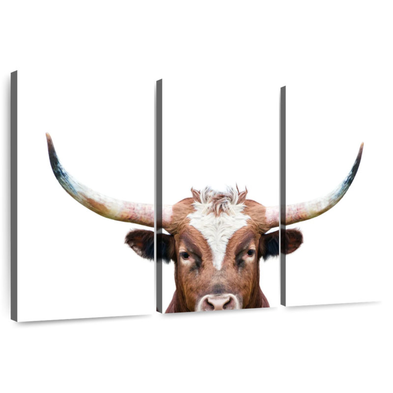 Brampt Peeking Long Horn, 32" H x 50" W