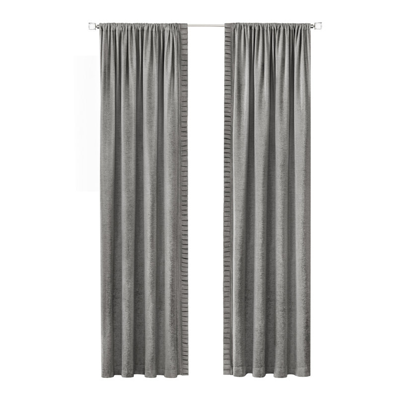 Paire de rideaux semi-transparents avec passe-tringle Jceion, l 52 po x L 84 po, Gris
