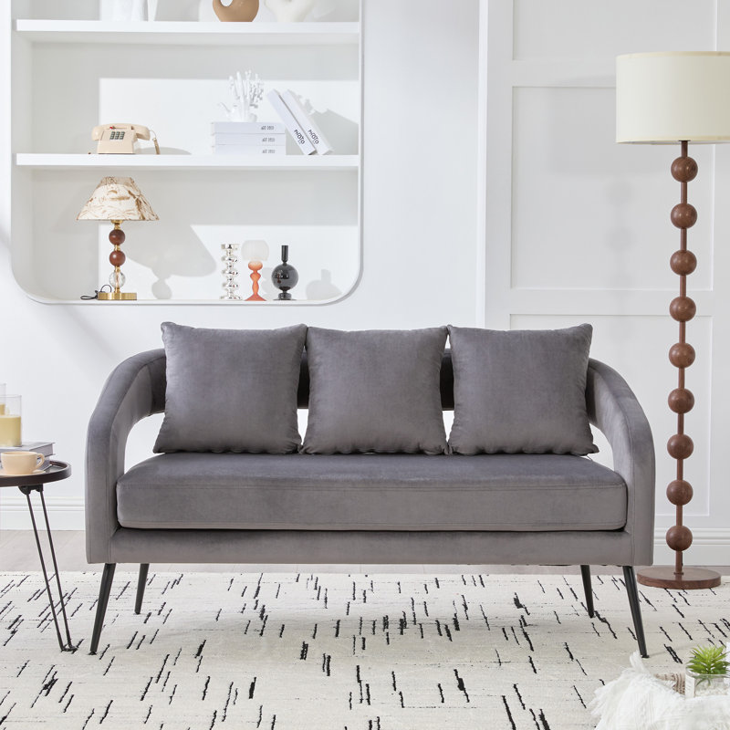 Causeuse compacte en velours de luxe au design chic pour les petits espaces