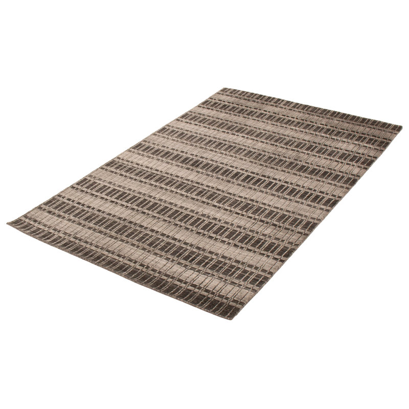 Tapis rayé gris foncé en laine tissé à la main Droitwich