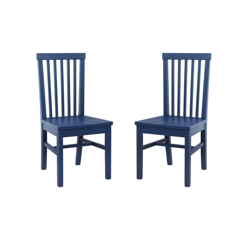 Percival 18.25'' H Solid Wood Side Chair, Navy