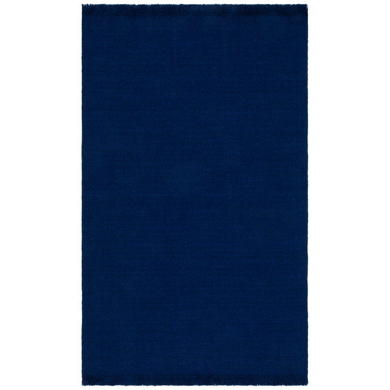 Tapis bleu marine en laine / coton tissé à la main Lauren Ralph Lauren, Rectangle 5 pi x 8 pi