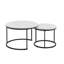 Table basse gigogne 2 pièces 27,6 po, plateau en bois à imprimé marbre et table de bout latérale en métal-133937955