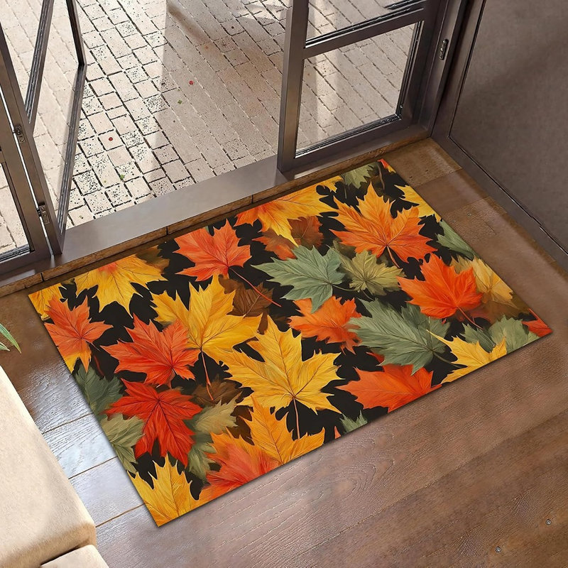 Tapis d'entrée antidérapant 30 po x 17 po Fall Leaf
