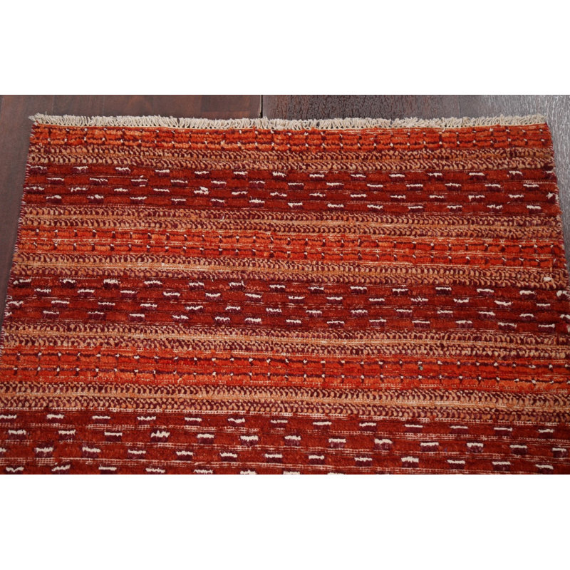 Tapis rayé fabriqué à la main Gabbeh 3 x 4