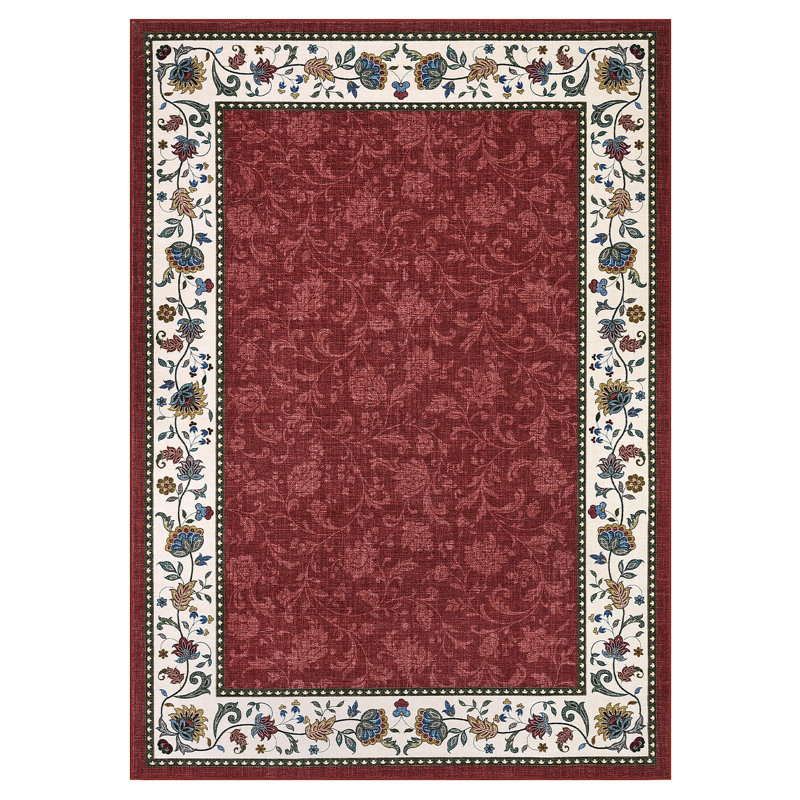 Vintage Floral Washable Area Rug, Non Slip Low Pile Machine Washable Rug for Living Room Bedroom Dining Room Entryway, Green