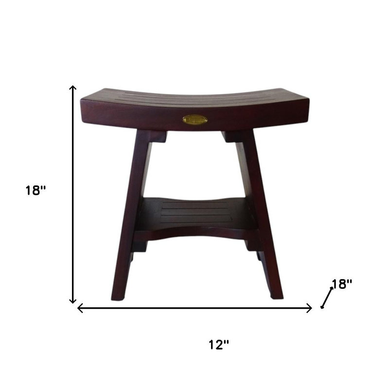 Banc de douche compact en teck Curviliniear
