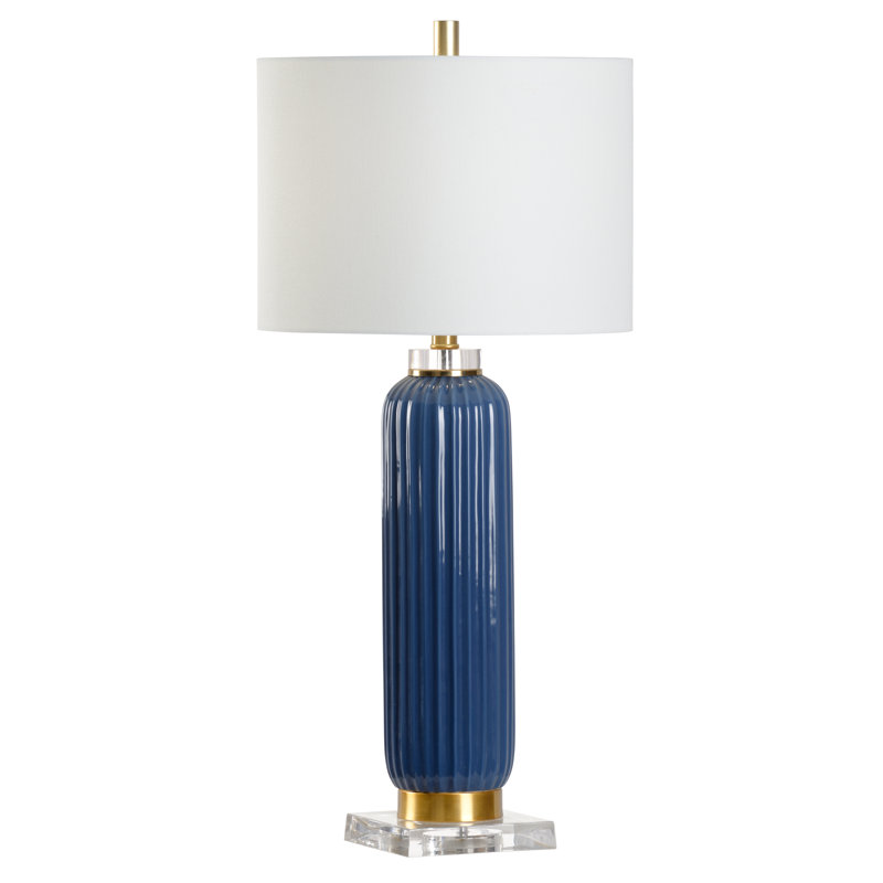 Samuel Table Lamp, Blue, 30.5" H x 6" W x 6" D