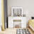 41" Large White Vanity – 12-Bulb 3-Color Hollywood Mirror, Extra-Deep 4 Drawers, Poplar Core, Matte-Melamine Finish, Modern Studio Statement