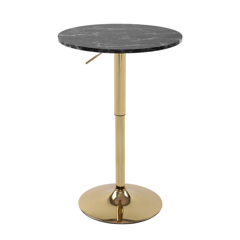 Bushrah Counter Height Dining Table, Marble Black, Gold