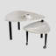 Table basse moderne avec plateau rotatif à 360 degrés et pierre frittée