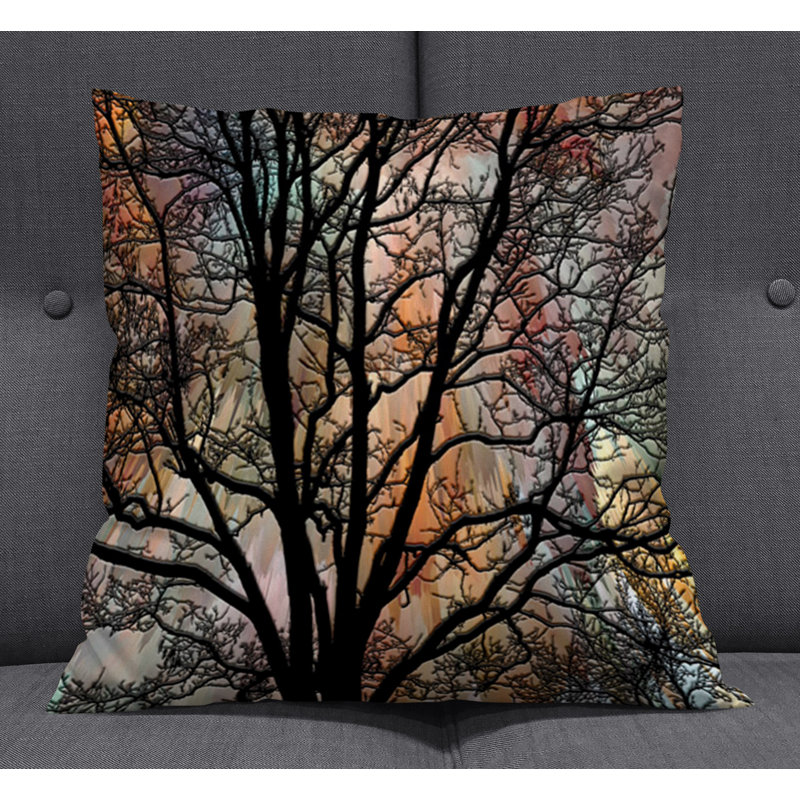 Throw Pillow With Insert, 16"H x 16"W, Multi Abstract 22