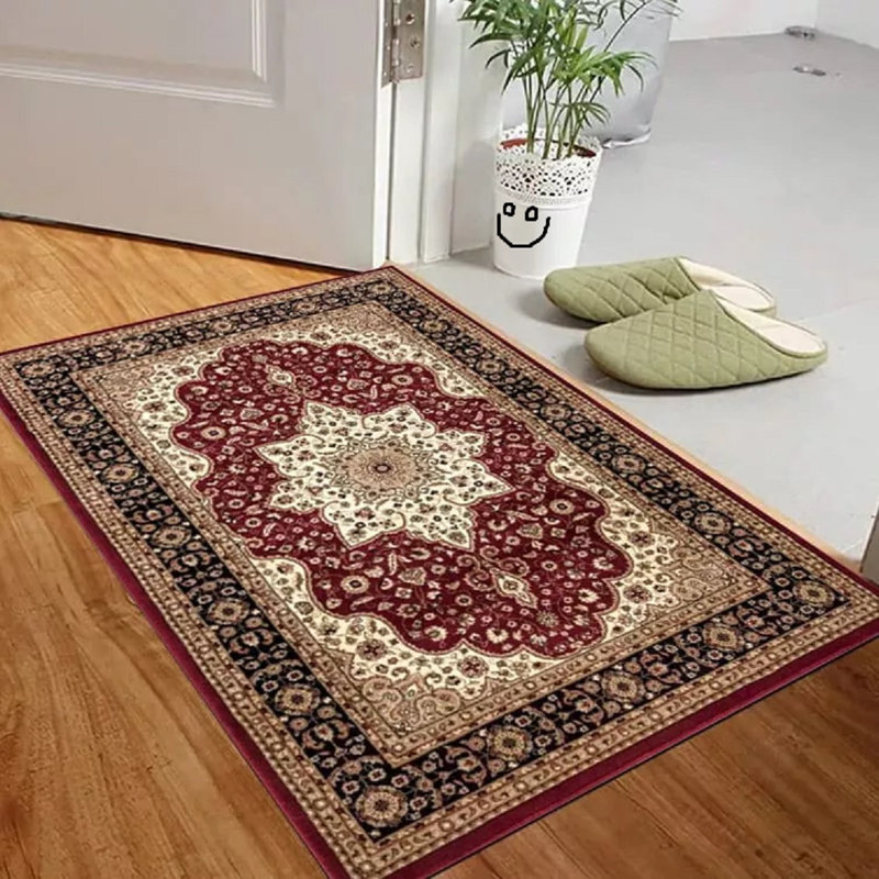 Floral Indoor Doormat, Red