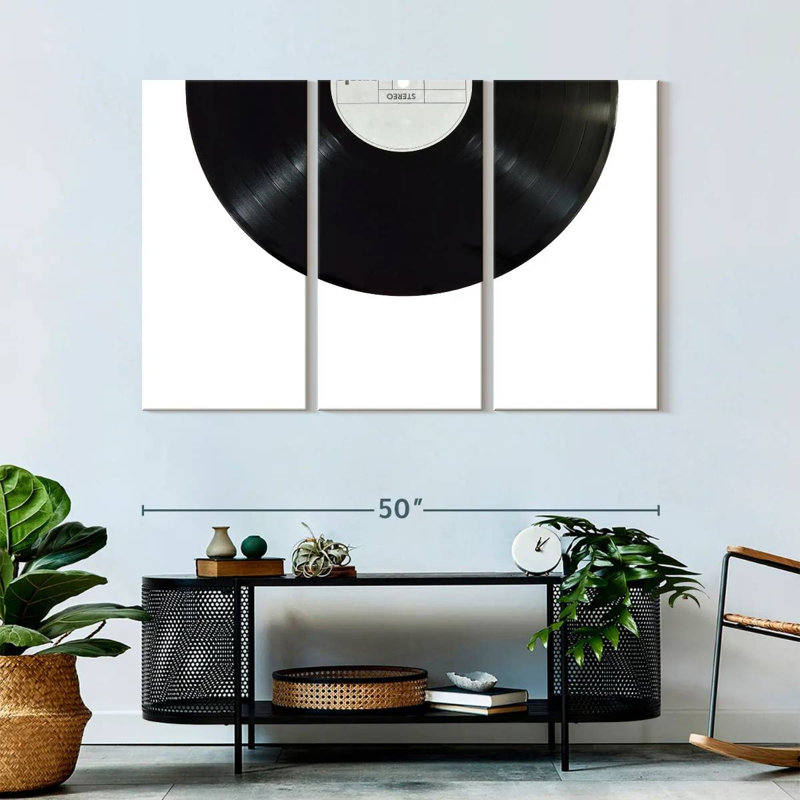 " Vinyl Record " 3 - Pieces, 32" H x 50" W x 1.25" D