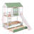 Twin-Over-Twin Size House-Themed Bunk Bed With Convertible Slide And Trundle Bed