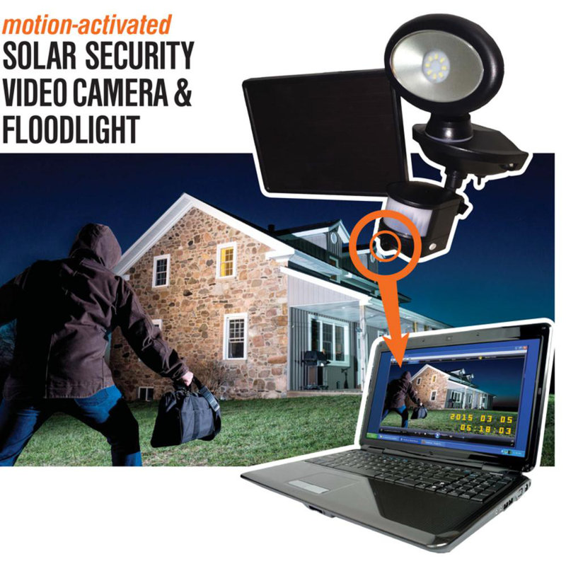 Black Solar Powered Integrated LED Spot Light