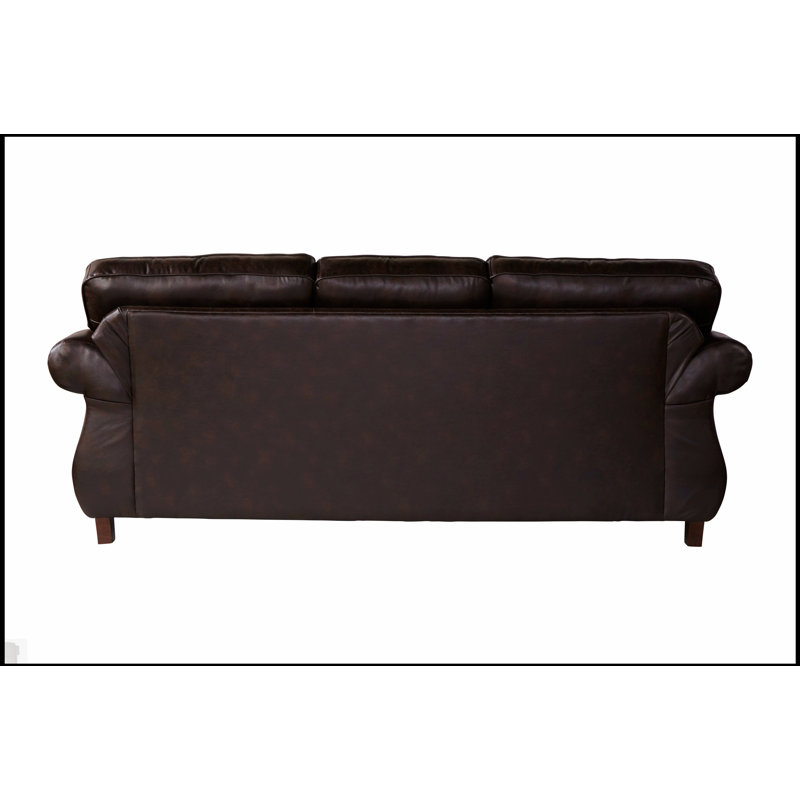 Canapé clouté en similicuir Leinster, alliant confort et élégance pour une expérience d'assise luxueuse., Espresso