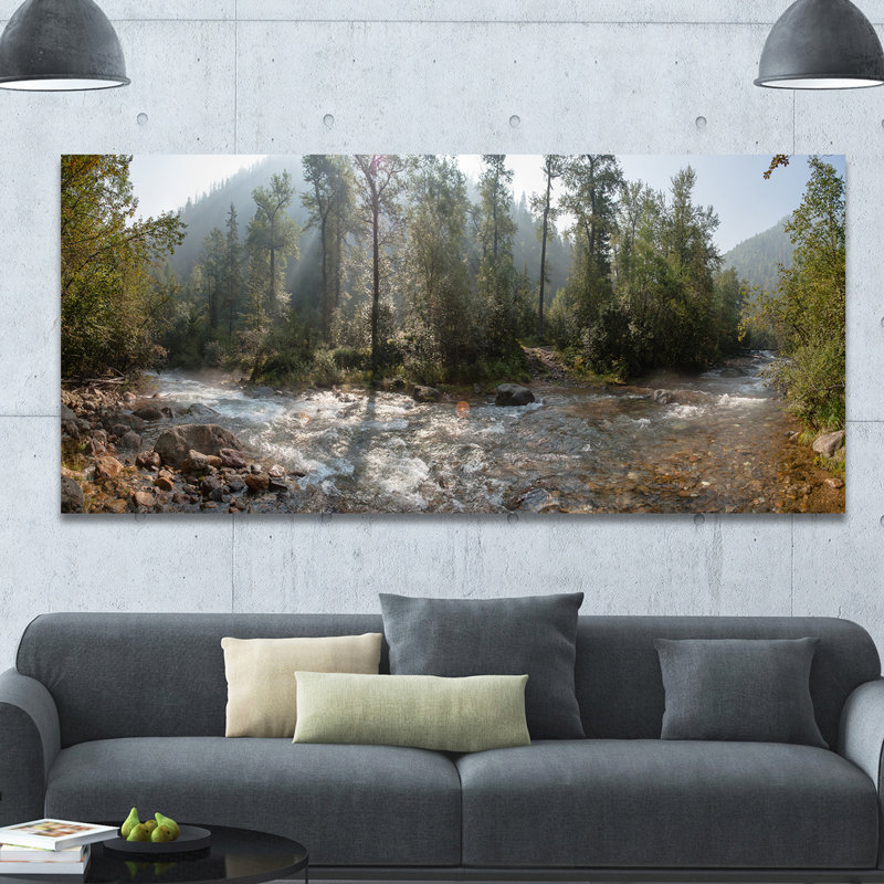 Paysage, rivière de montagne, photographie sur toile - Rivière de montagne, H 12 po x l 20 po x p 1 po