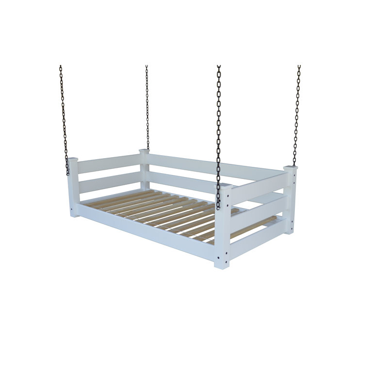 Adrow Solid Wood Hanging Daybed, Twin, White