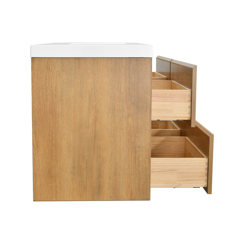 Ensemble de meuble-lavabo mural simple 48 "avec dessus et lavabos Babajide