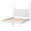 Lit plateforme Baxton Studio Brantley Spindle - Base de lit de ferme avec tête de lit festonnée et poteaux tournés, blanc, grand-461741013-461741015