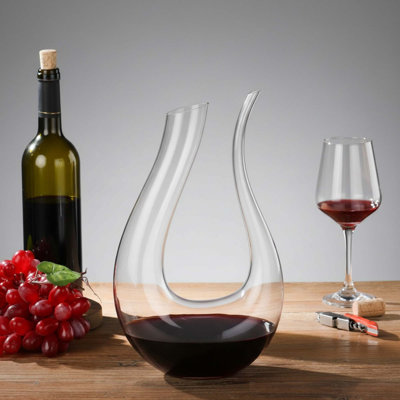 Carafe à vin avec aérateur, verre en cristal sans plomb soufflé à la main, 1500 ml