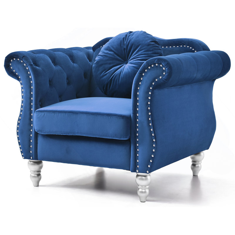 Élégante chaise transitionnelle bleu marine, Navy Blue