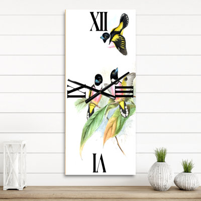 Horloge murale oiseaux III