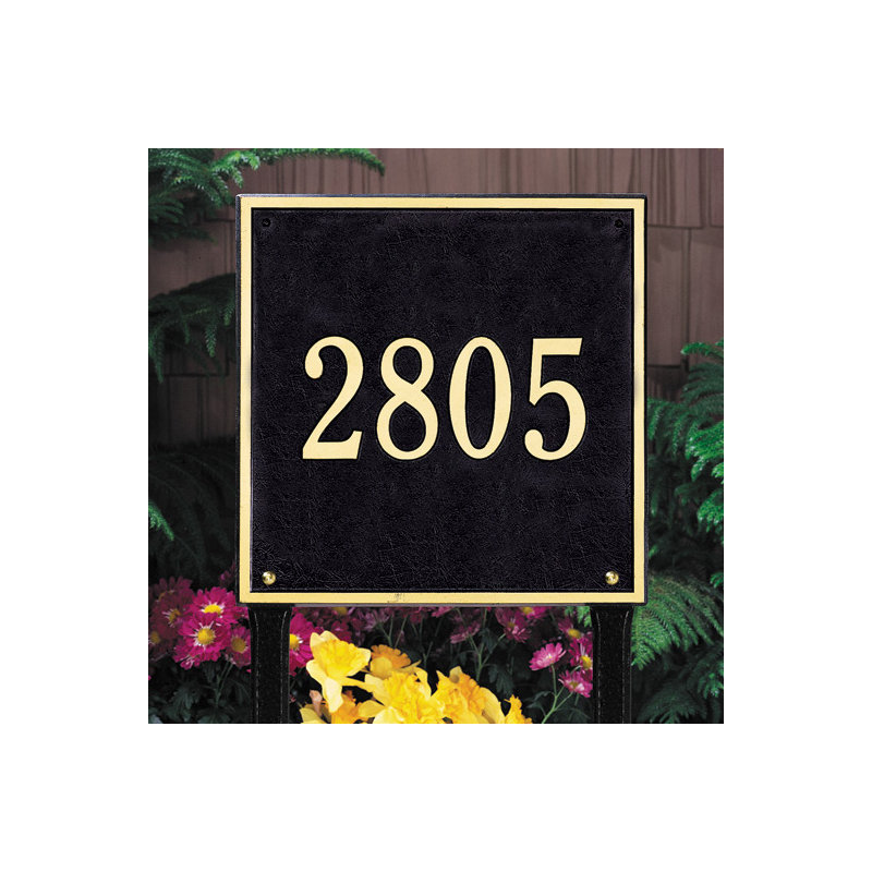 1-Line Lawn Address Sign, Yes, Antique Copper