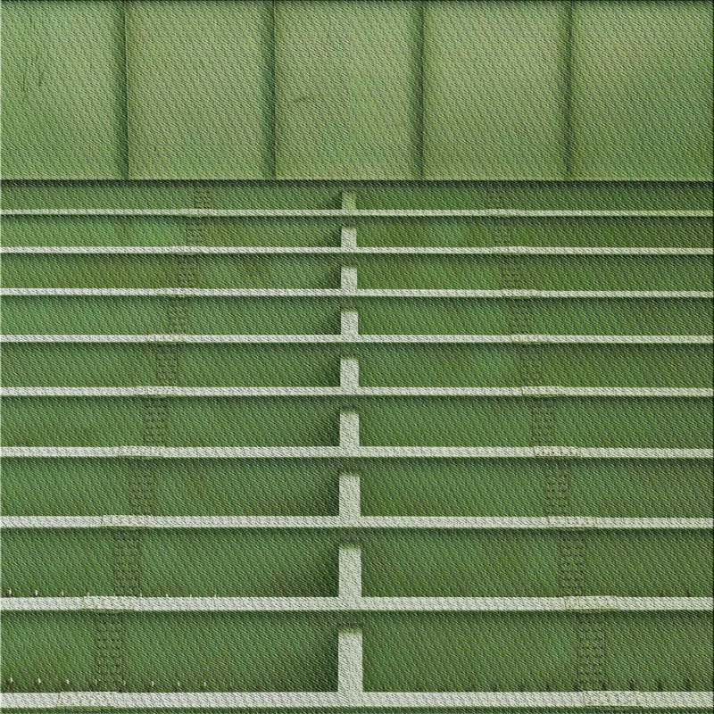 Tapis à motif géométrique vert, Carré 6 pi