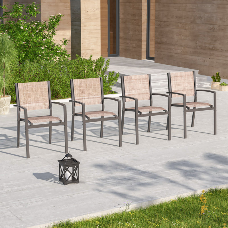 Chaise de patio (ensemble de 4), Taupe