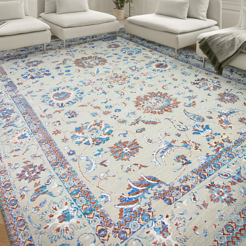 Oriental Area Rug in Blue, Rectangle 8' x 10'