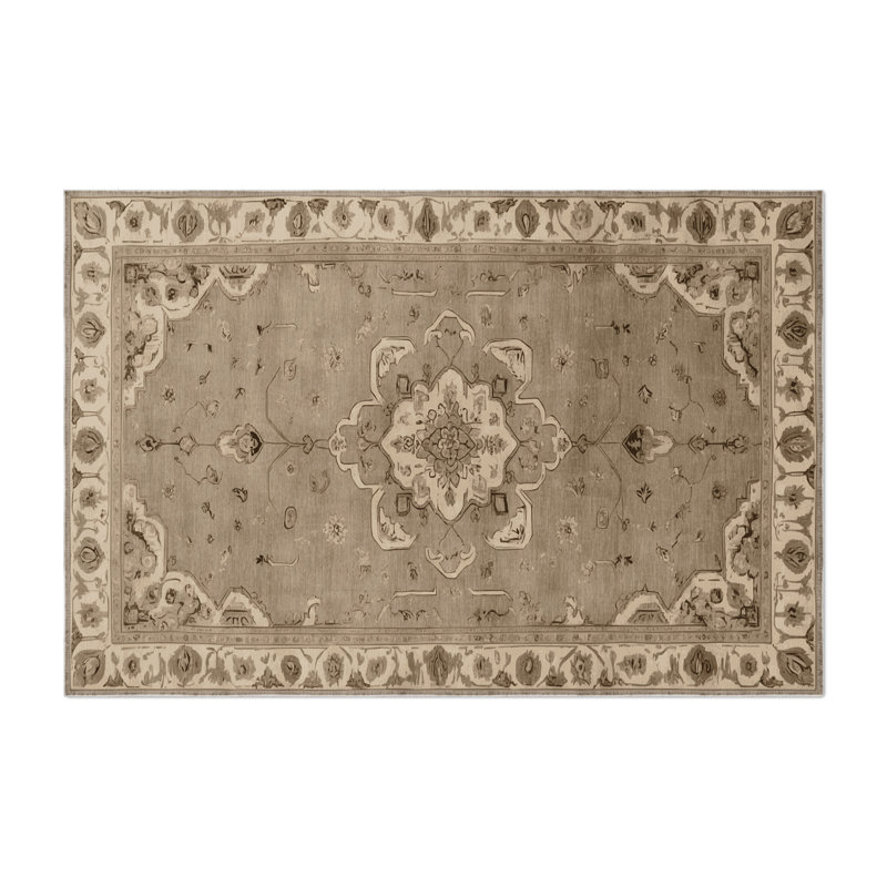Tapis gris d'intérieur et d'extérieur Tabriz, Rectangulaire 8 pi x 10 pi