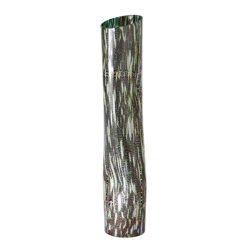 Dimple Handmade Glass Table Vase, 25" H x 5" W x 4.75" D, Macchio