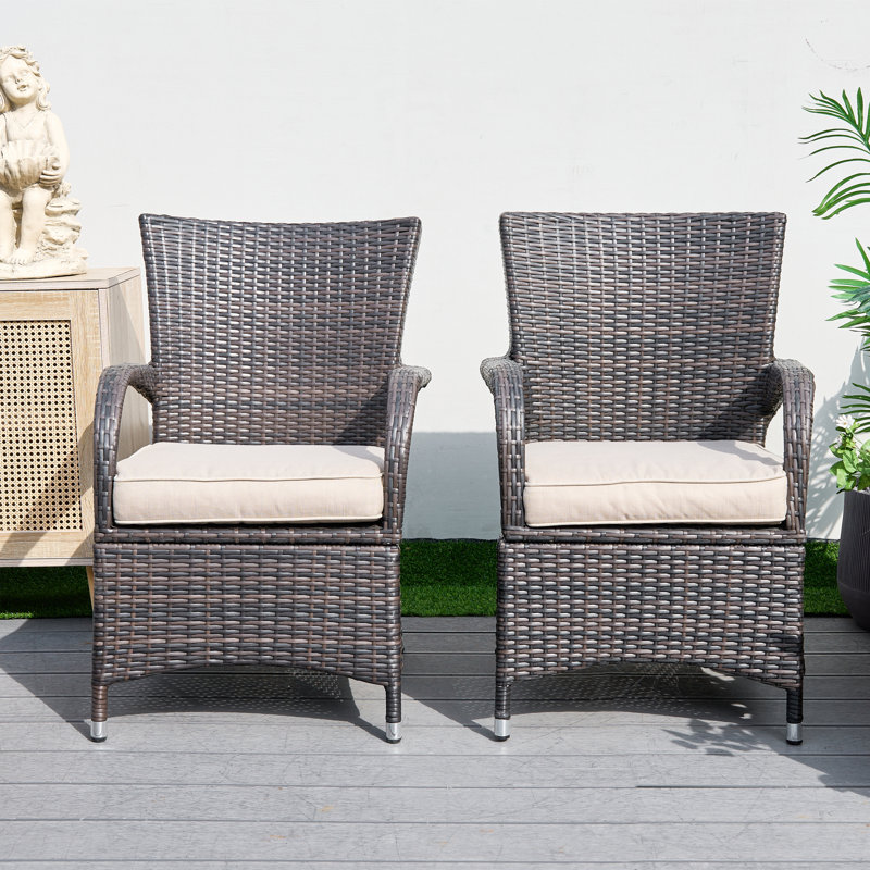 Chaise de salle à manger 2 pièces avec coussins Medea, Brun