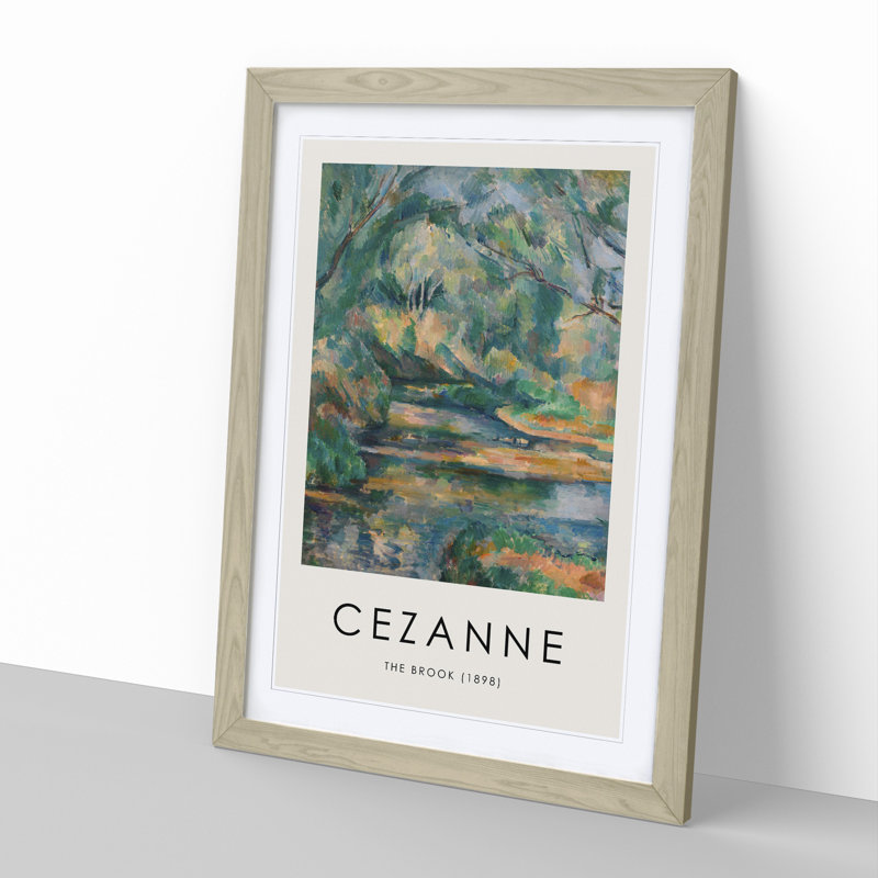 The Brook by Paul Cezanne - Picture Frame Painting, 65cm H x 48cm W x 2cm D, Oak Framed