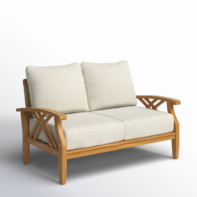 Cotesfield 54.25'' Wide Teak Loveseat with Cushions