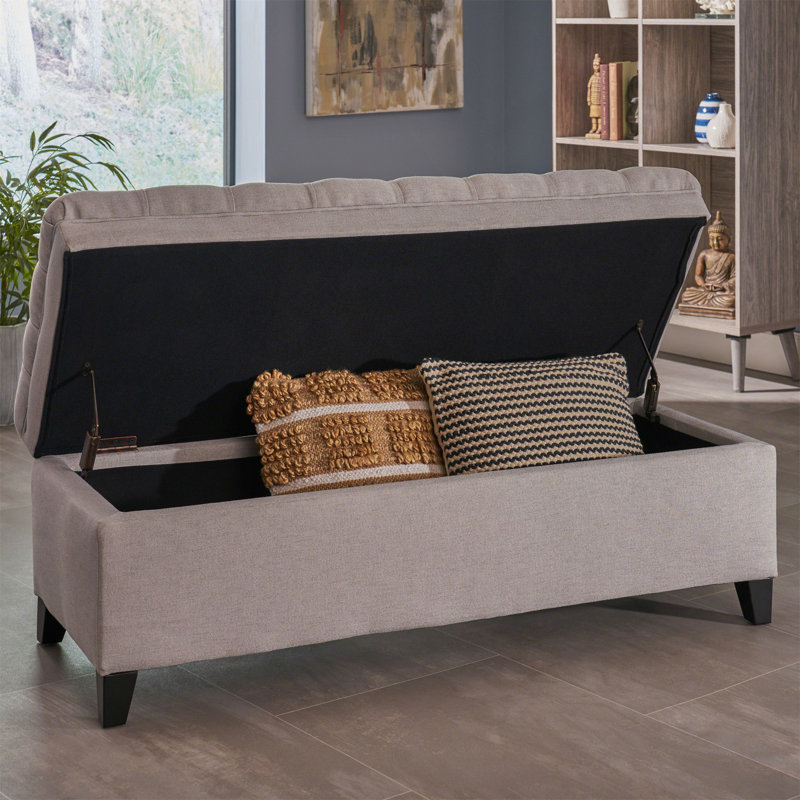Modern storage ottoman, White, Faux Leather