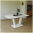 Modern expandable dining table with U-shaped legs