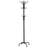 Sleek Black Metal Coat Rack With Three Tiers Of Hooks For Modern Entryways And Mudrooms, Combining Style And Functionality.