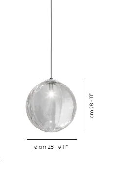 Puppet 1 - Light Pendant, 90" H x 11" W x 11" D, Crystal Transparent, Glossy Chrome