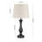 Black Metal Table Lamp Set with 3-Way Touch control and USB A&C