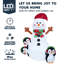 Décoration gonflable pingouin bonhomme de neige 6 pi avec lumières DEL multicolores intégrées