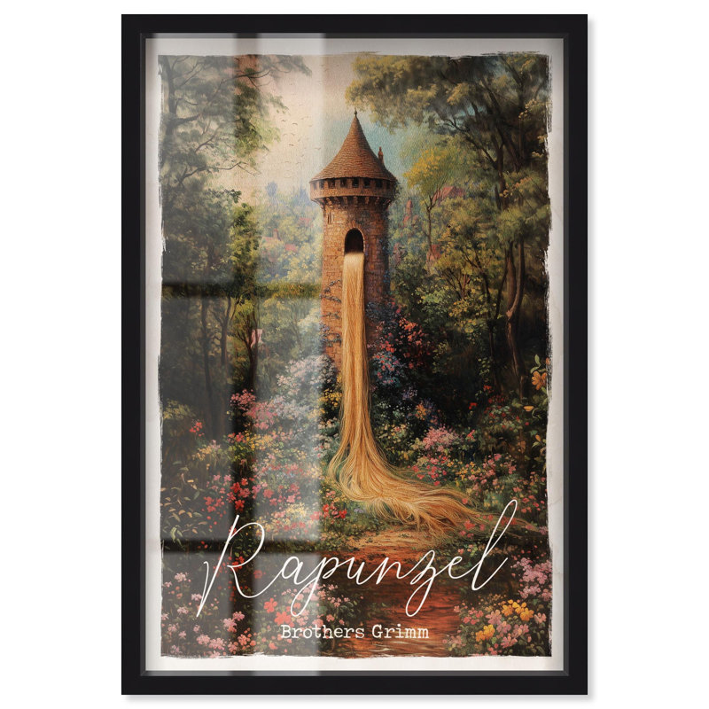 «Raiponce Classic Shadowbox Print» par Art Remedy, Noir, H 16 po x l 11 po